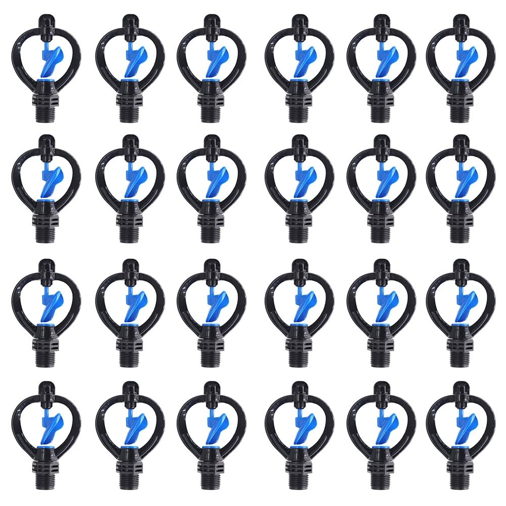 Vjsujehgy 50PCS G1/2 Butterfly Sprinkler Automatic External Wire Impeller Nozzle 360Degree Automatic Rotation Sprinkler Irrigation
