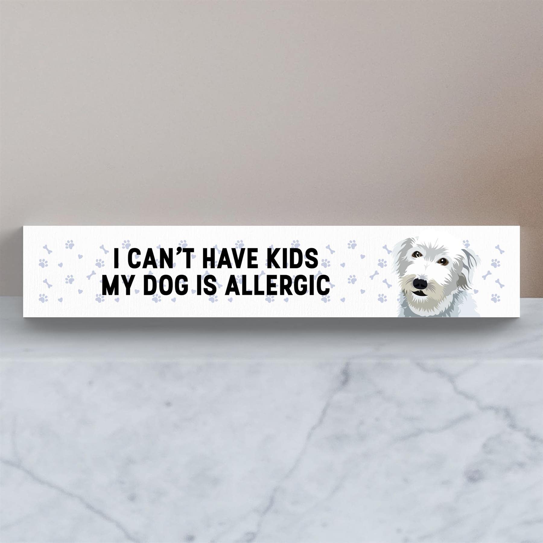 Global Designs My Bedlington Whippet Is Allergic To Kids Katie Pearson Artworks Wooden Momento Block