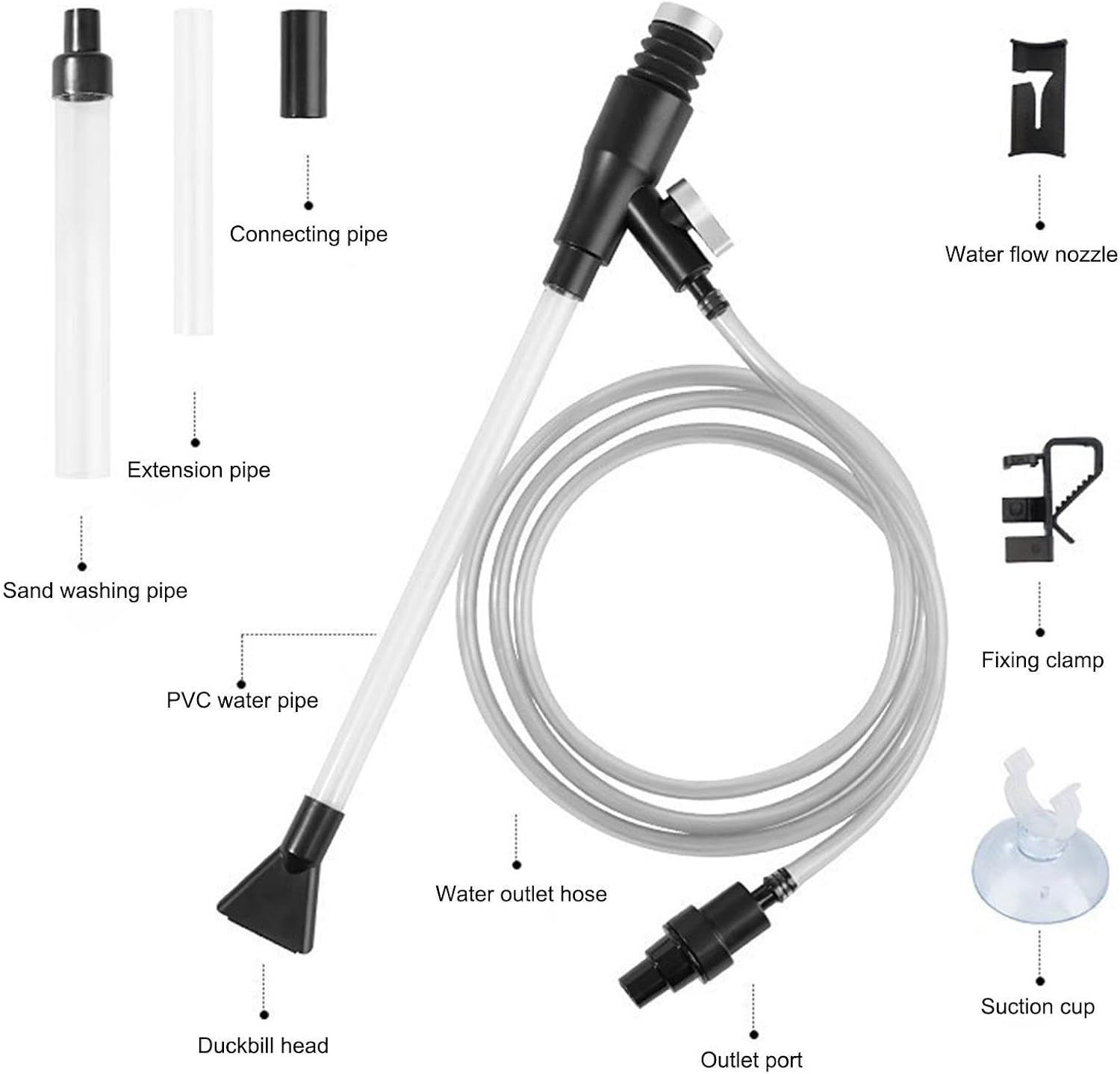 Manual Aquarium Siphon Cleaner, Fish Tank Gravel Vacuum Pump for Easy Water | Water Cleaner Gravel Siphon for Aquariums for Maintenance Cleaning Reptile Shrimp Home Office Apartment Dorm Manual Aquarium