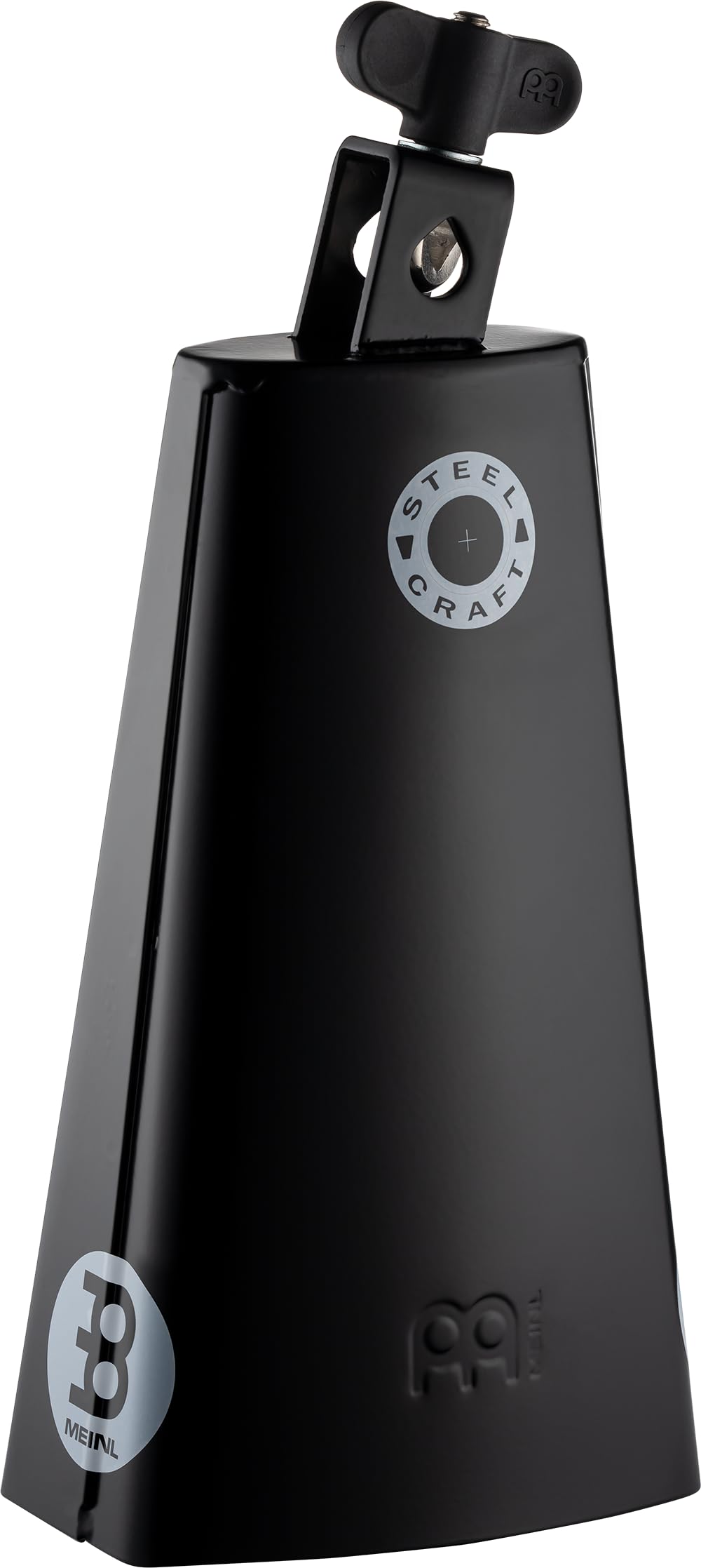 Meinl Percussion Steel Craft Cowbell - Sehr großes Aufschlagidiophon - Länge 8,5 Zoll - Timbalero - Montierbar - Pulverbeschichteter Stahl, Schwarz (SCL850-BK) | Timbalero Cowbell, Montierbar, 8,5 Zoll, Pulverbeschichteter Stahl