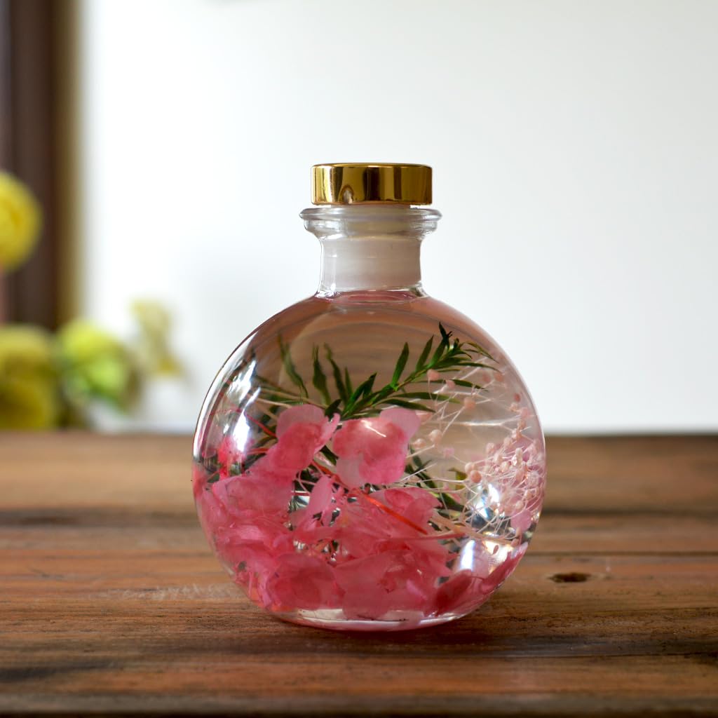 myBageecha- Rosy Twilight Preserved Flower Tabletop Natural Long Lasting Beautiful Real Flower Home Interior Decor Desk Mini Garden Decoration Herbarium Eco-Friendly Gift Glass Blue 12 cm x 9 cm-image-35