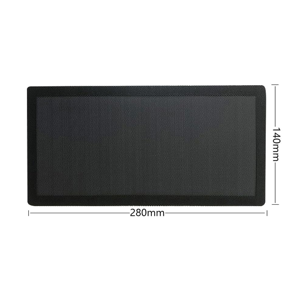 Osłona przeciwpyłowa komputera Filtr przeciwpyłowy wentylatora obudowy komputera Siatka PC Osłona filtra Grille Magnetyczna rama Siatka przeciwpyłowa PVC Czarna 2 szt. 280 mm x 140 mm