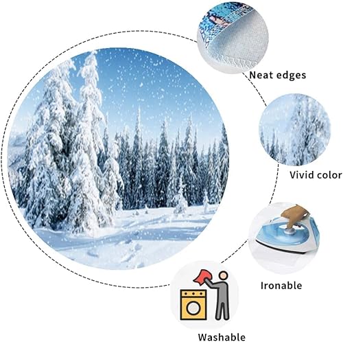 Miniatura 4 de Tapiz de invierno del país de las maravillas, tapiz de pared de bosque nevado, tapiz de Navidad para colgar en la pared, pinos en tapiz nevado, arte