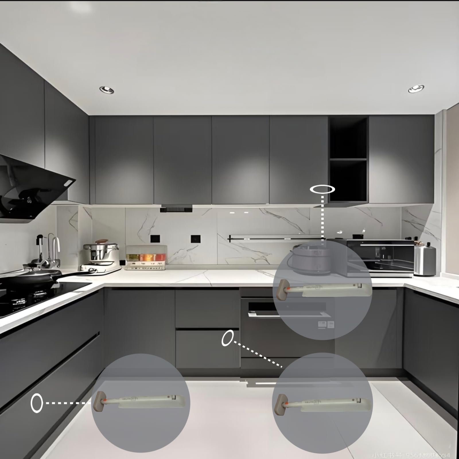 4 Sets Push Open Door Latch Touch Latches Push Latch Damping rebounder for Cabinet Hardware Release Latch Kitchen — view 7