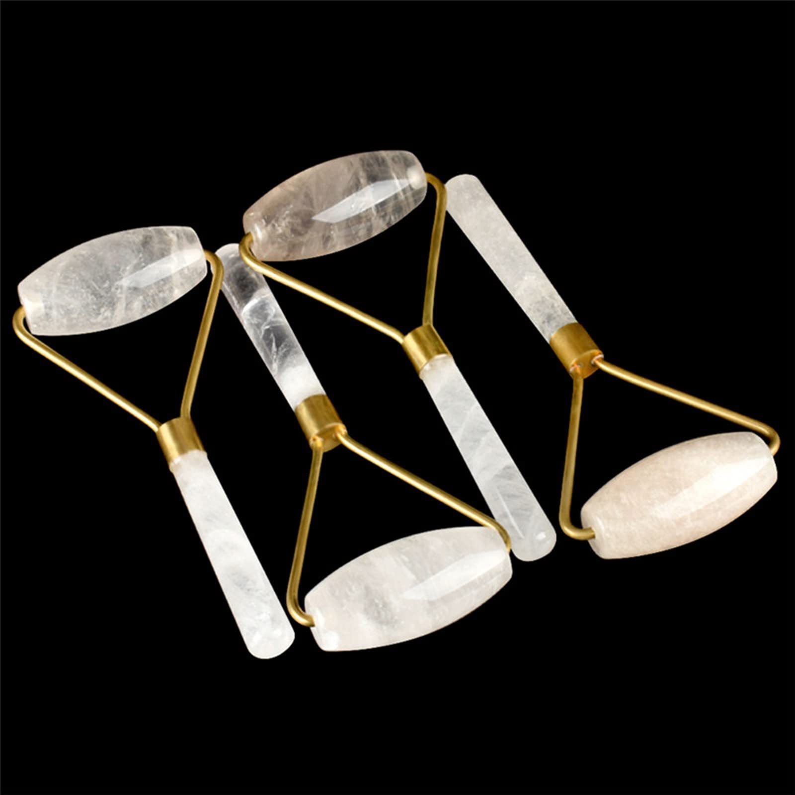 BAWHO Rodillo de Masaje de Cuarzo Transparente, masajeador Facial Adelgazante, Herramienta de elevación de Cristal de Cuarzo, Masaje de raspado de Jade GuaSha, relajación, 1 Uds.