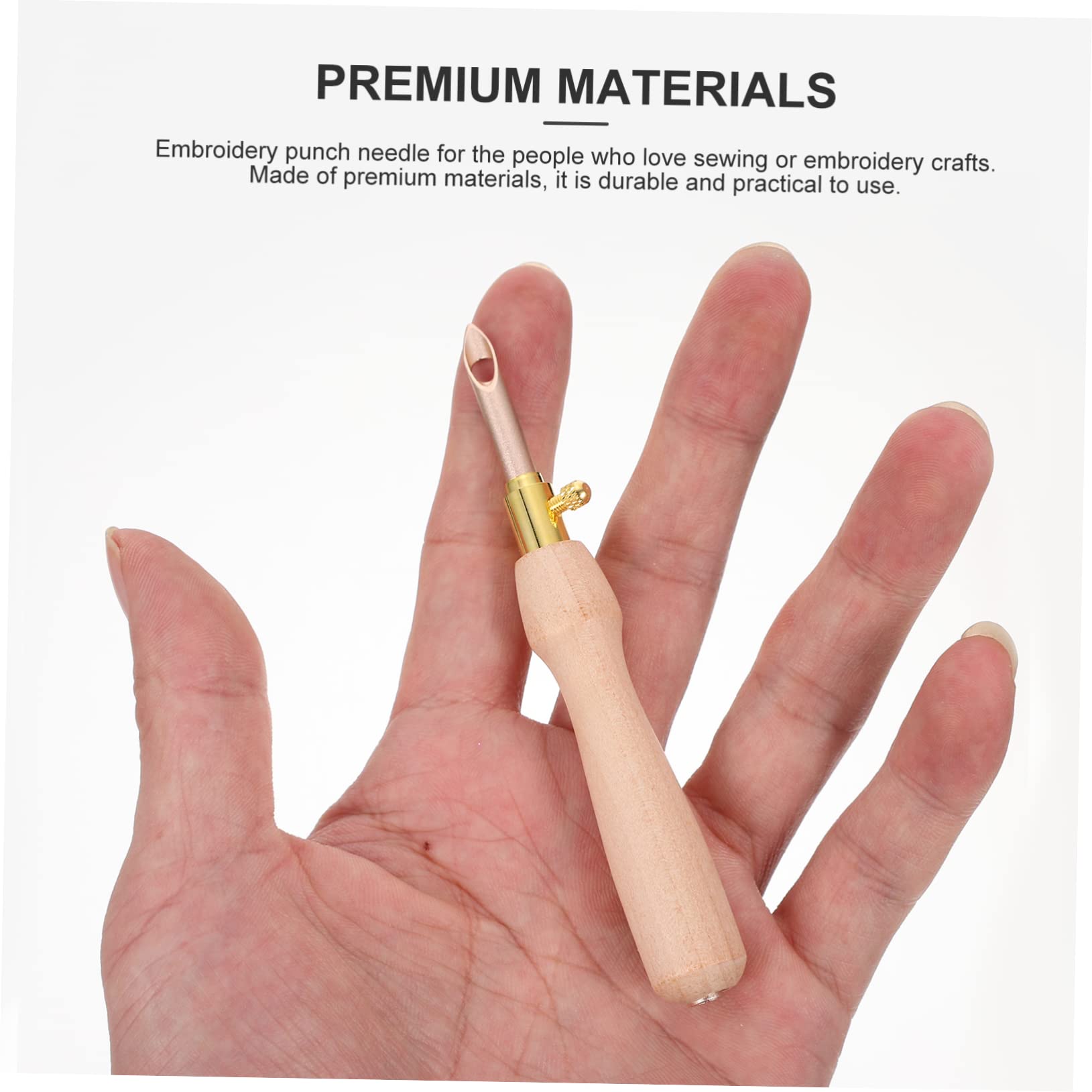 STOBOK 4juegos Agujas Punzón De Madera Para Bordado Herramienta De Costura Ergonómica Para Manualidades y Proyectos De Bordado
