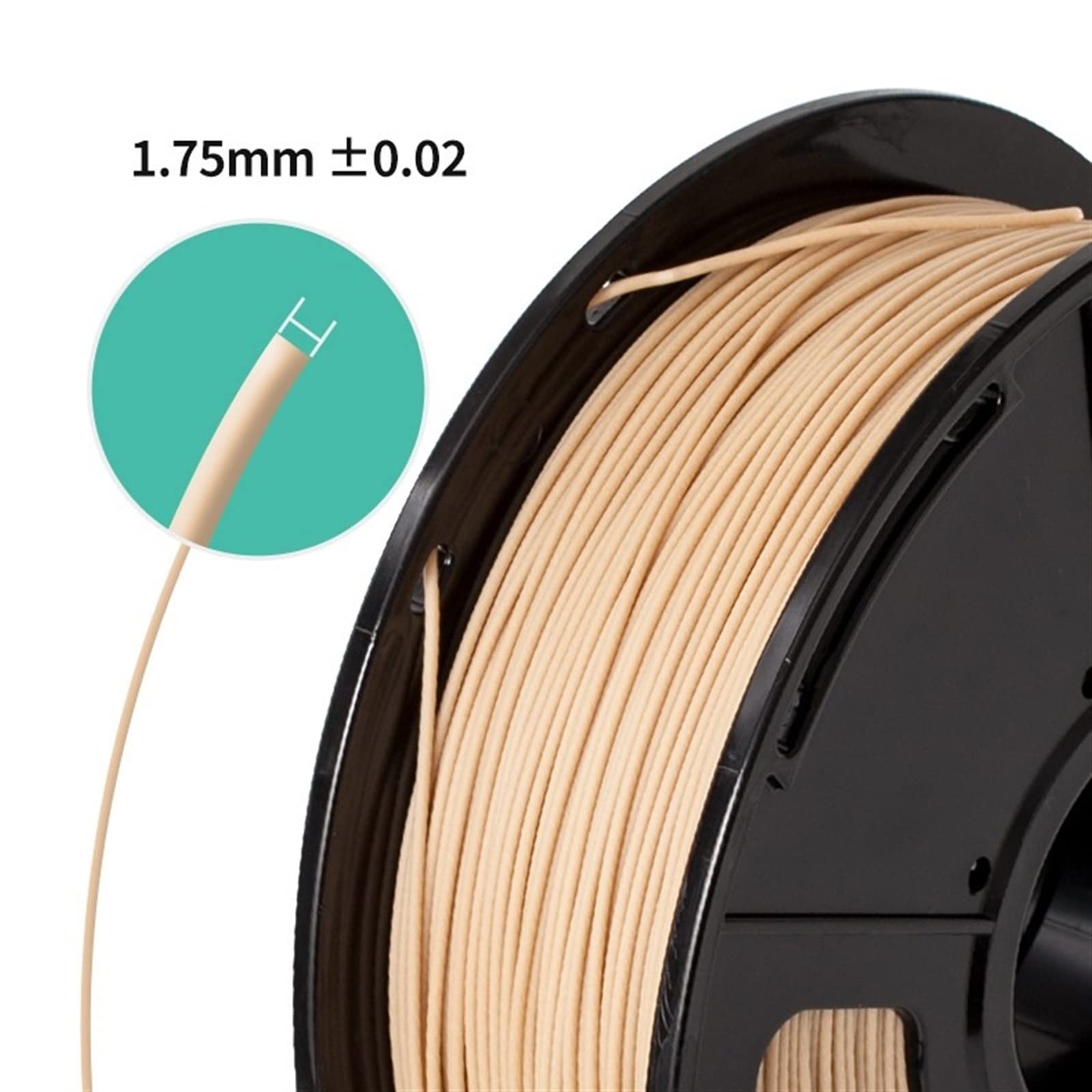 Filamento PLA, Filamento for impresora 3D, color madera, imitación madera maciza, filamento PLA 1.75, bobina de 1 kg, suministros for impresión 3D