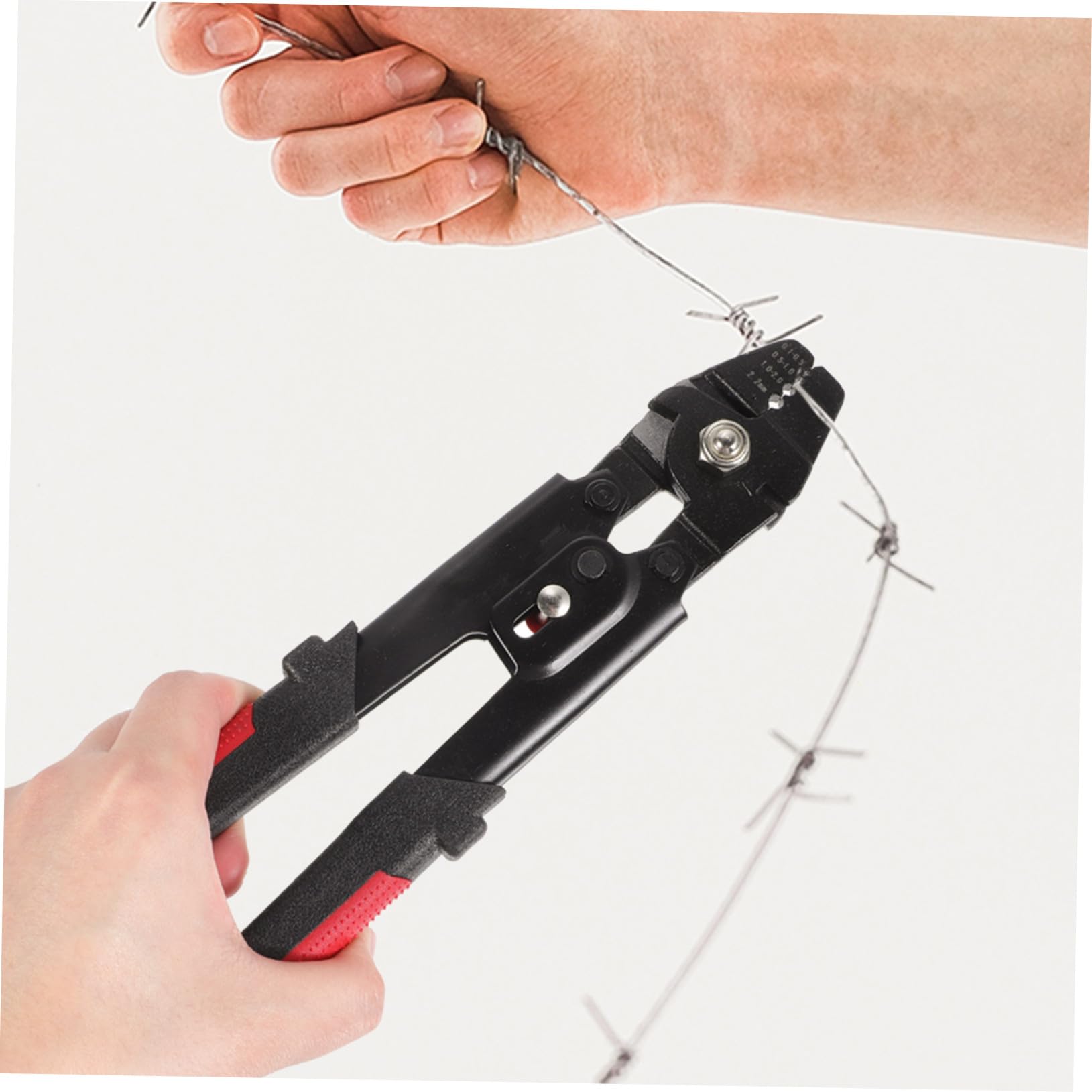 Pinza Crimpatrice Cavi in Acciaio Inox con Morsetti Doppi in Alluminio Manico Antiscivolo e Meccanismo Autobloccante per Crimpare Funi Metalliche e Catene da Pesca Professionale