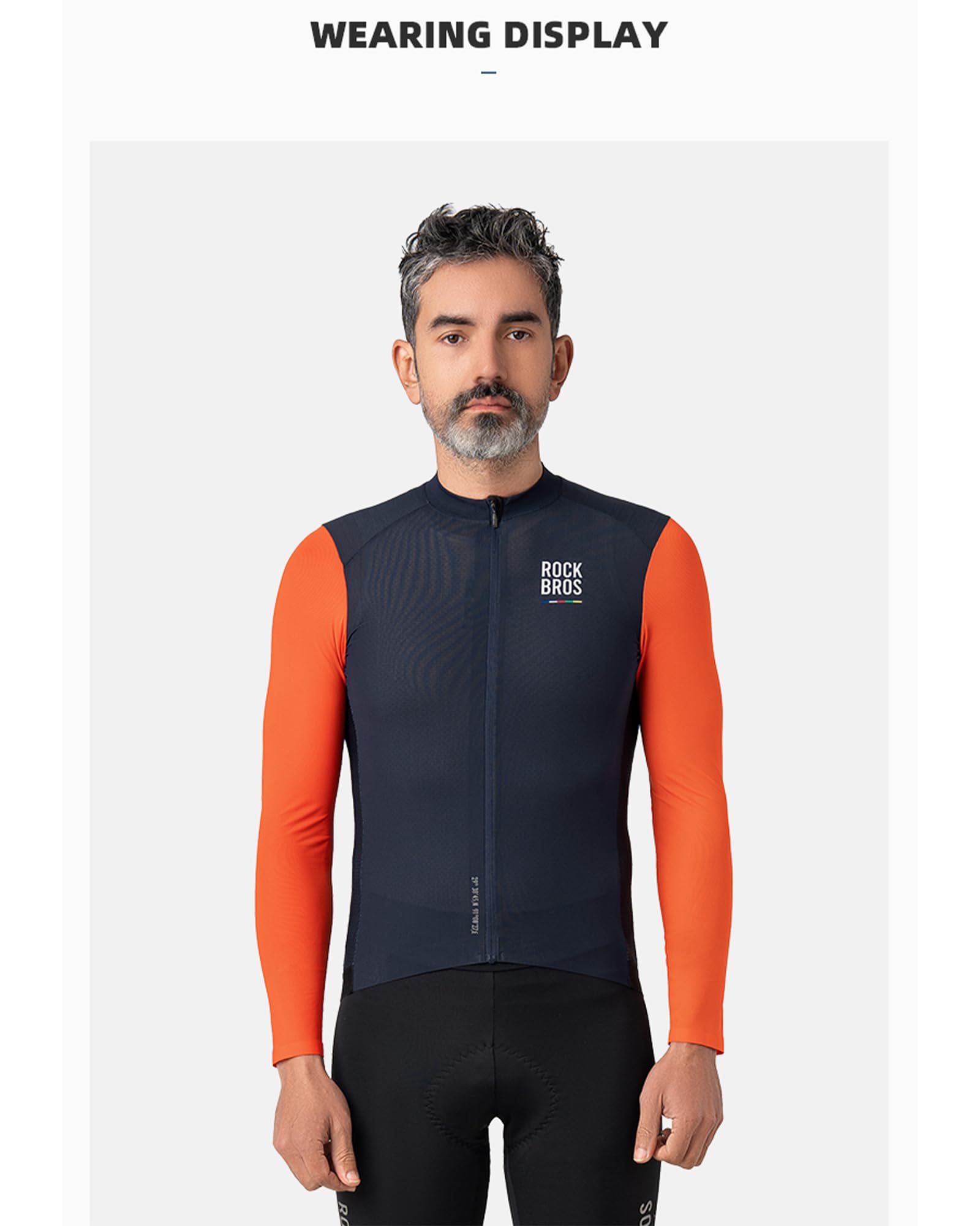 ROCKBROS Road to Sky koszulka kolarska męska koszulka z długim rękawem oddychająca odzież rowerowa dla mężczyzn szybkoschnąca rower szosowy rower górski