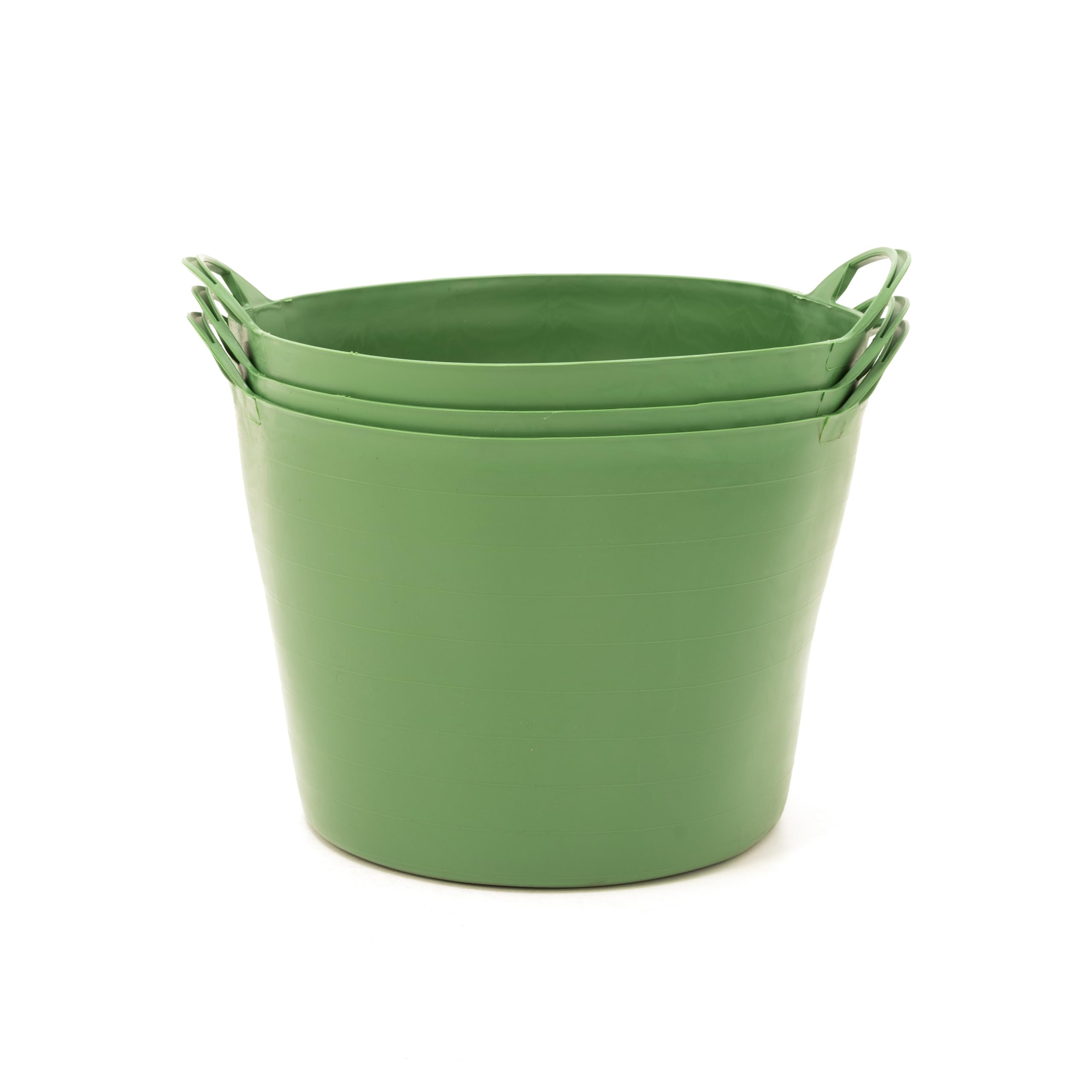BiGDUG Plastic Flexi Tubs (42 Litre) - Pack of 3 - Black - Heavy Duty Trugs Flexible Storage Bucket - Multi Purpose Round Container — view 21