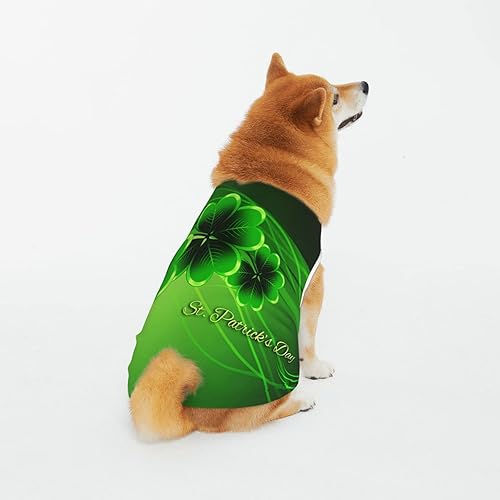 Miniatura 1 de Chaleco de algodón para cachorros de trébol verde, disfraz lavable para mascotas para el día de San Patricio, para gatos, perros, todas las