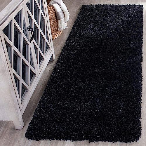 Image of Solid Shaggy Rugs and Carpet for Bedroom Living Room 2x6 Feet M-19