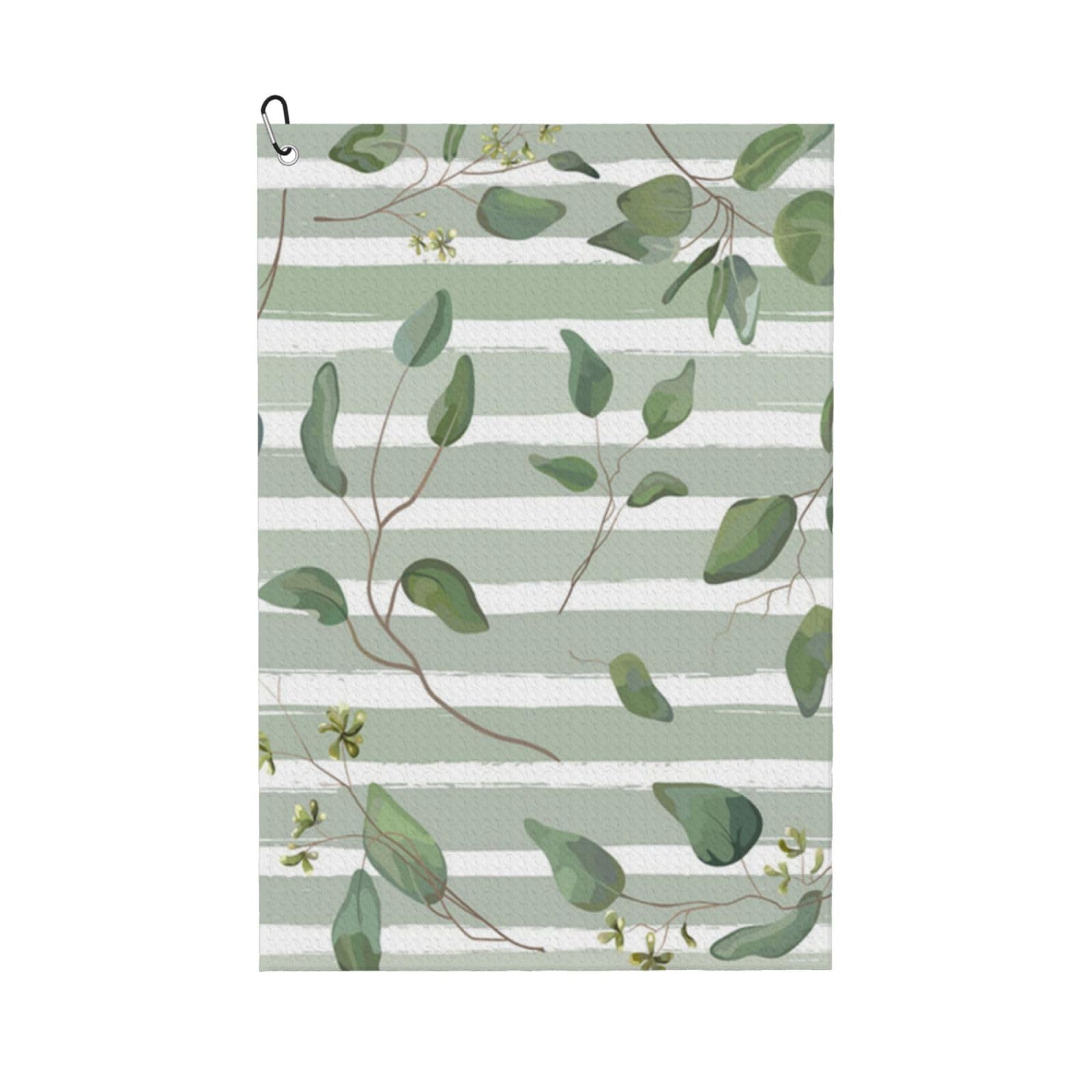 Hnnkloy Green Silver Dollar Eucalyptus, 16x24 in Portable Waffle Golf Towels with Carabiner Clip for Golf Bag