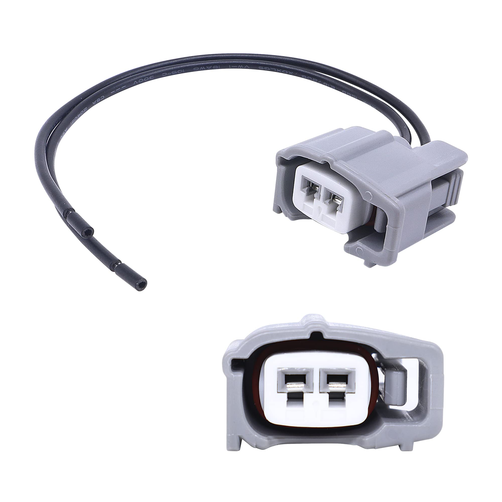 HiSport Fuel Injector Connectors 23250-22020 23250-22070 Socket Plugs with Pigtail Harness Wires EV1, EV6, EV14, Compatible with Toyota