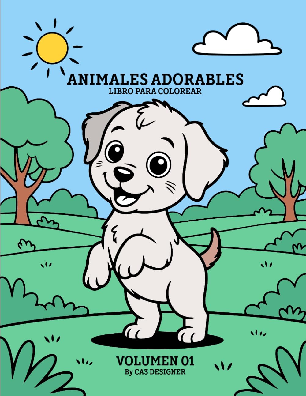 ANIMALES ADORABLES: LIBRO PARA COLOREAR – VOLUMEN 1