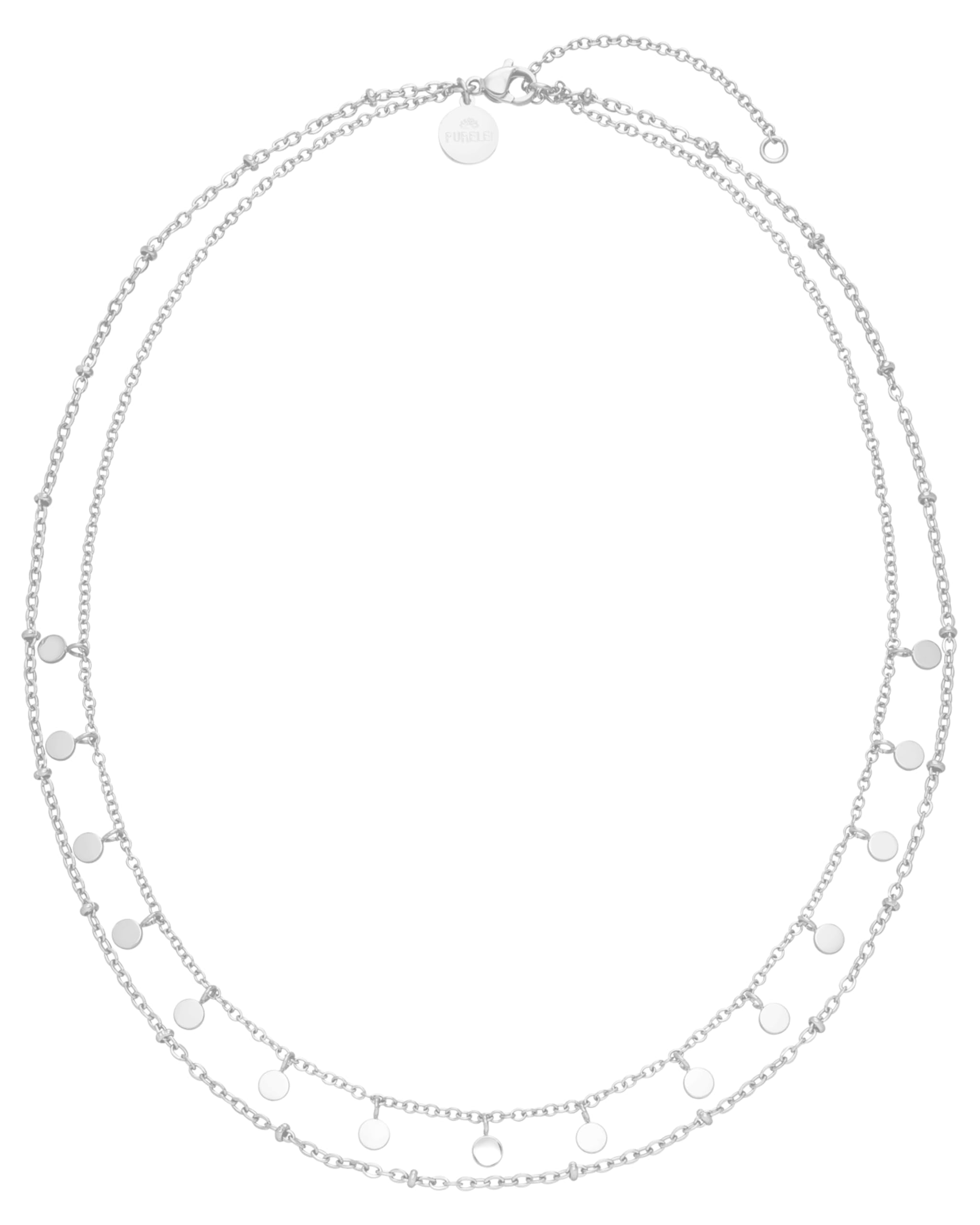 Purelei Plain Kette Damen (Hellsilber) – Halskette Damen aus langlebigem Edelstahl – Wasserfeste Kette – 40-45 cm Länge verstellbar – Halskette für deinen individuellen Look