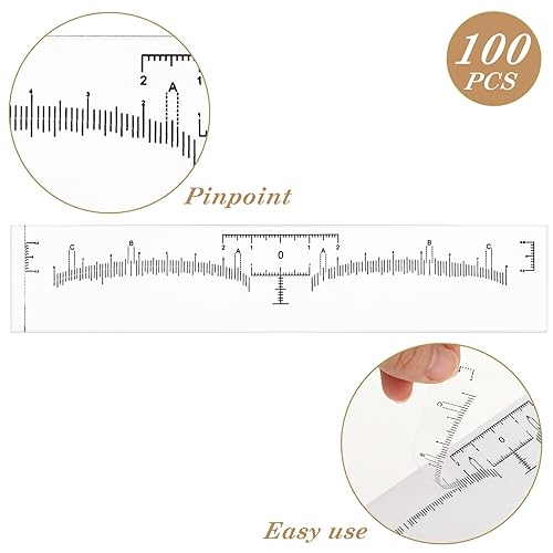 Miniatura 3 de 100 plantillas de regla de cejas – Abeillo - Adhesivo desechable para regla de cejas, plantilla de cejas de microblading, herramienta de medición de