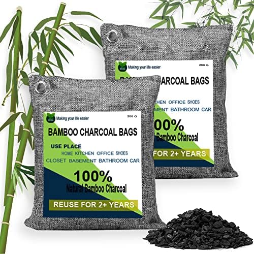 wyewye Bamboo Charcoal Air Purifying Bags, 2x200g, Odour Eliminator
