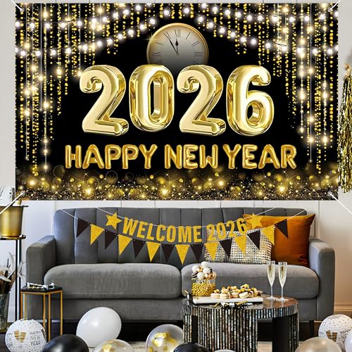 Bannière Welcome 2025 et cotillons pour un réveillon sans stress - 6