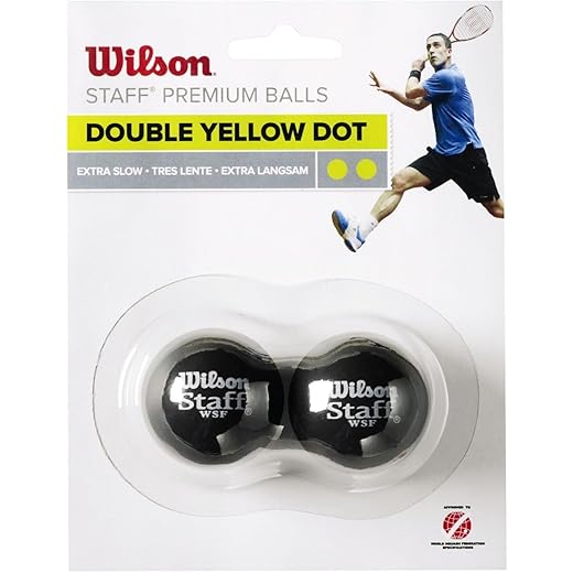 Wilson WRT617000 Balle de Squash, Staff, 1 Pièce, Bleu, Noir