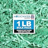 Crinkle Cut Paper Shred Filler (1 LB) for Gift Wrapping & Basket Filling - Mint | MagicWater Supply