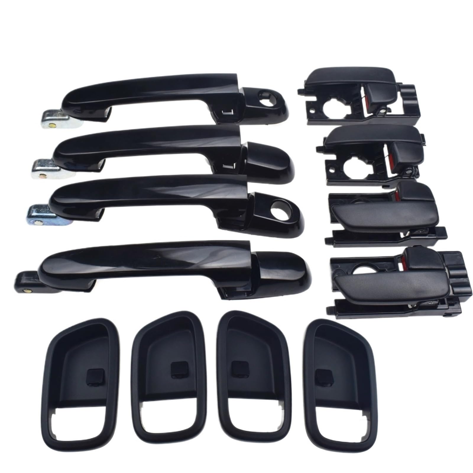 HILLAR Door Outer Handle for Hyundai for Accent 1.6L 2006-2011 Inside & Outside Car Door Handle 12pieces 82610-1E000 82620-1E000(Black Inside)