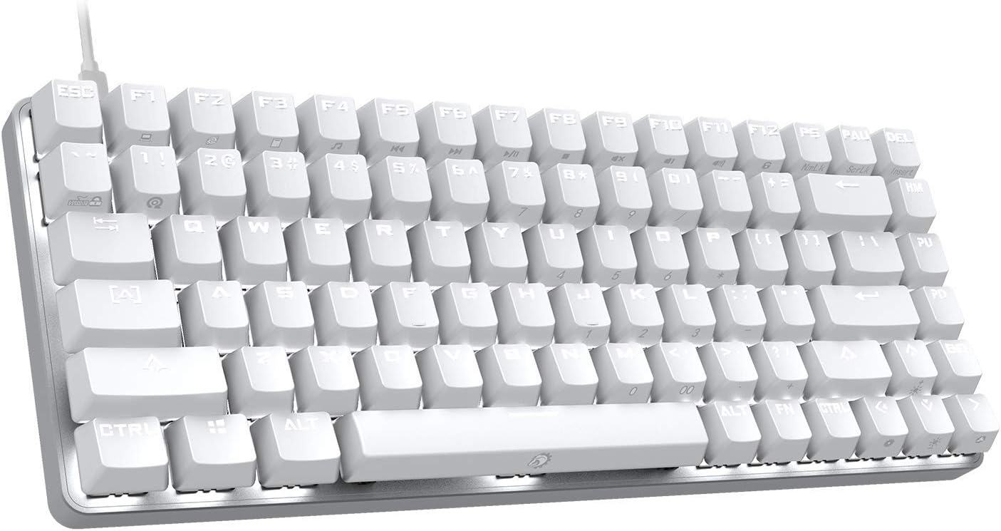 DREVO Excalibur 84 Cherry MX Mechanical Gaming Keyboard Full Metal White LED Backlit (Cherry MX Red Switch, White)