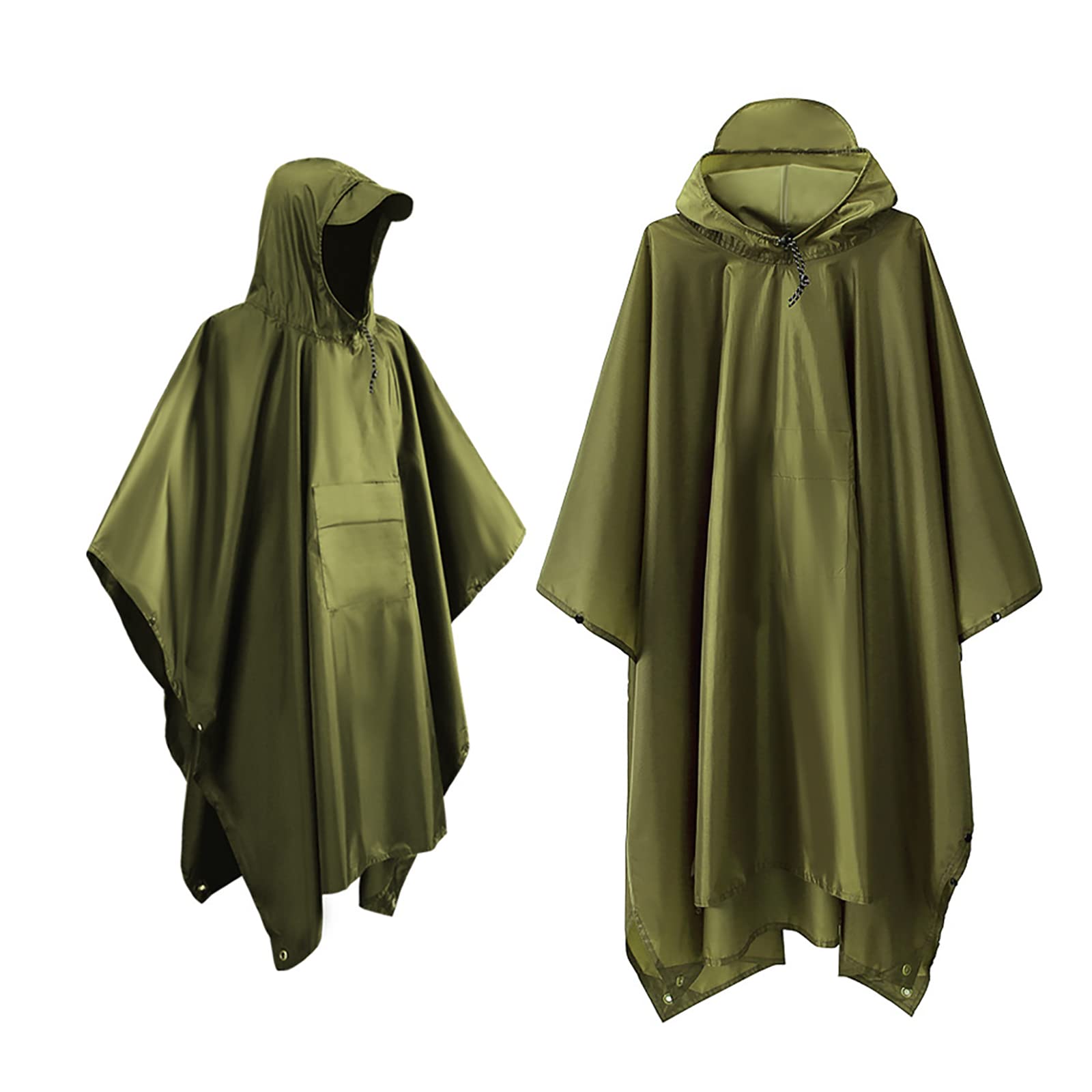 Pluie Imperméable avec Capuche Cape de Pluie EVA Randonnée Camping, Voyage, Activités en Plein Air, Moto/vélo pour Les Hommes et Femmes