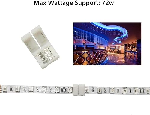 Miniatura 4 de D DrNeeko 10 unids 4 Pin RGB LED tira de luz conector 0.394 in tira a tira sin soldadura conector para SMD 5050 Multicolor LED tira