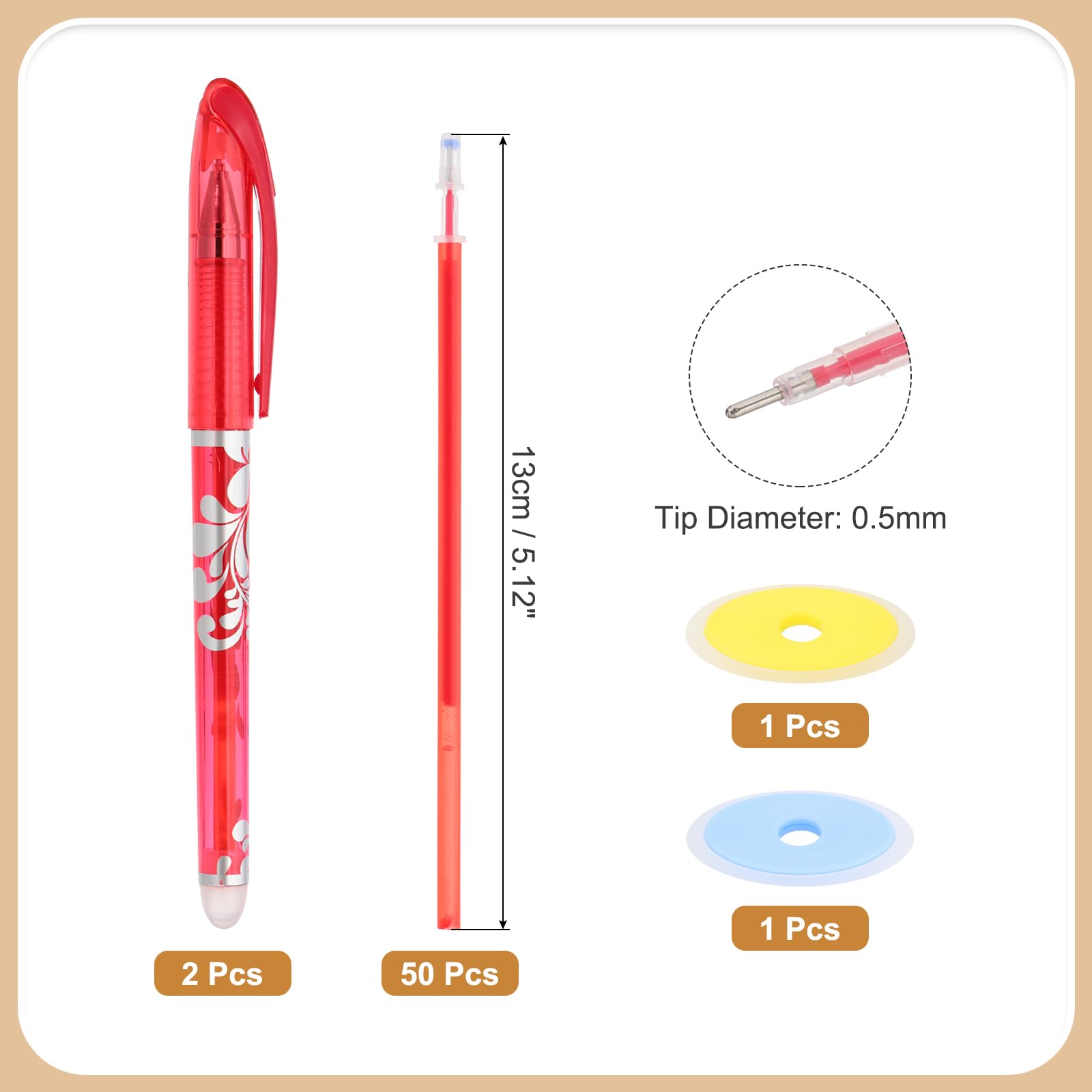 PATIKIL 2Pcs Erasable Gel Pens with 50 Refills & 2 Erasers - Image 2