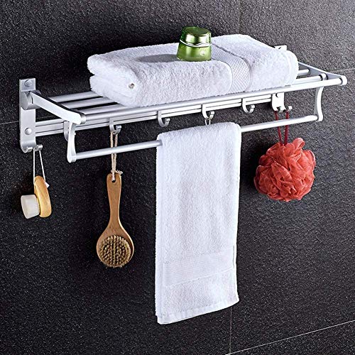 Support de bain rectangulaire mural pour libérer l'espace douche avec panier porte-serviettes - 2