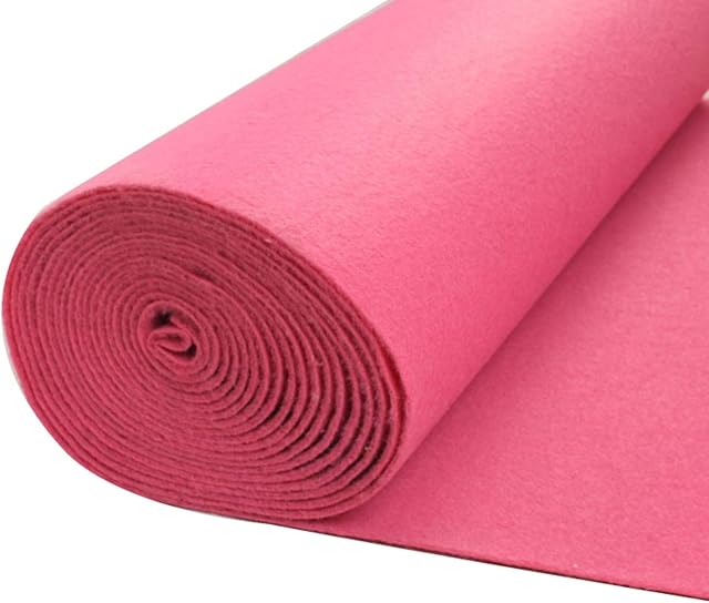 DXBO Wedding Runner Aisle Outdoor Indoors 5.5mm Thick Pink Carpet Runner for Event Polyester Runner Rug for Wedding Stage Background Home Photography Background(Size:1.2×10m(4×33ft),Color:pink)