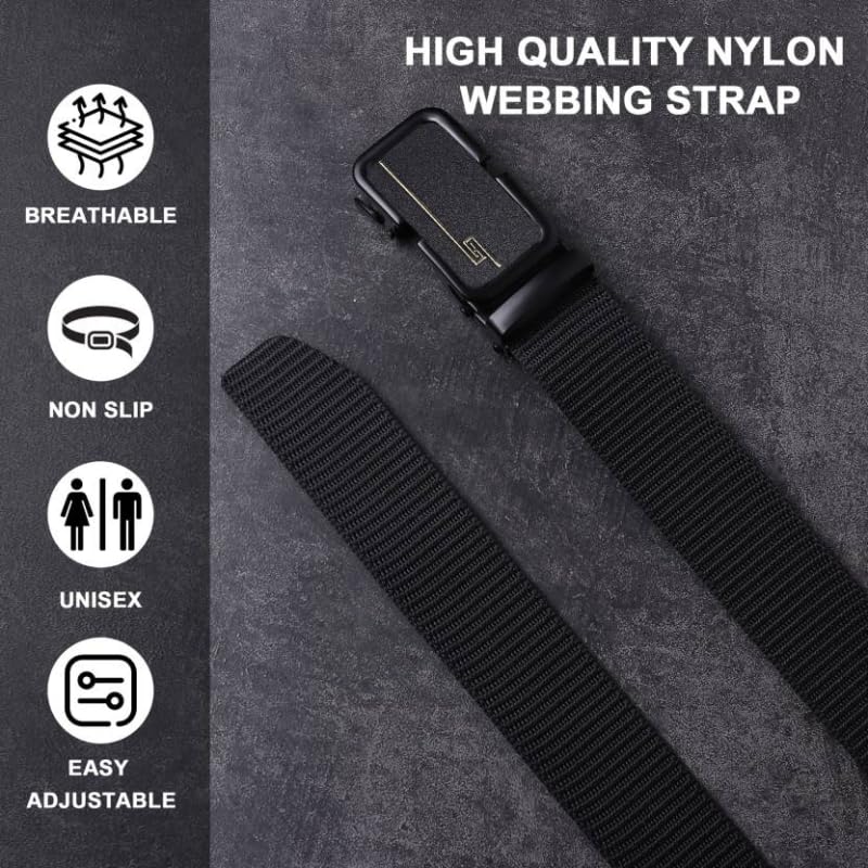 WINSOME DEAL Men's Canvas Belt (Pack of 2) – Strong, Comfortable & Stylish Belts for Casual and Formal Outfits