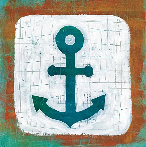 ART-CANVAS-estirado-en-BARRAS DE MADERA Ahoy III Rojo Azul Averinos Melissa - Costera Cuadrado Anclajes Azul Costero Verde Náutico Océano Naranja r Impresión Bellas Artes 25_X_25_in