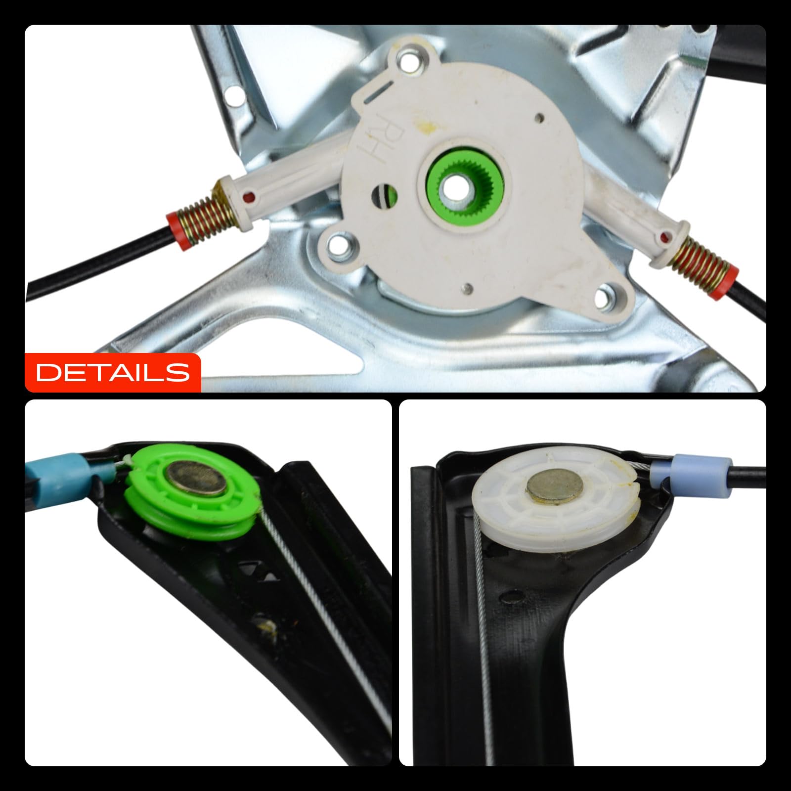 Frankberg Elevalunas Mecanismo elevalunas Eléctrico sin Motor Delantero derecho Sin placa 4/5-Puerta Compatible con A4 8D2 A4 Avant 8D5 B5 Replace# 8D0837462