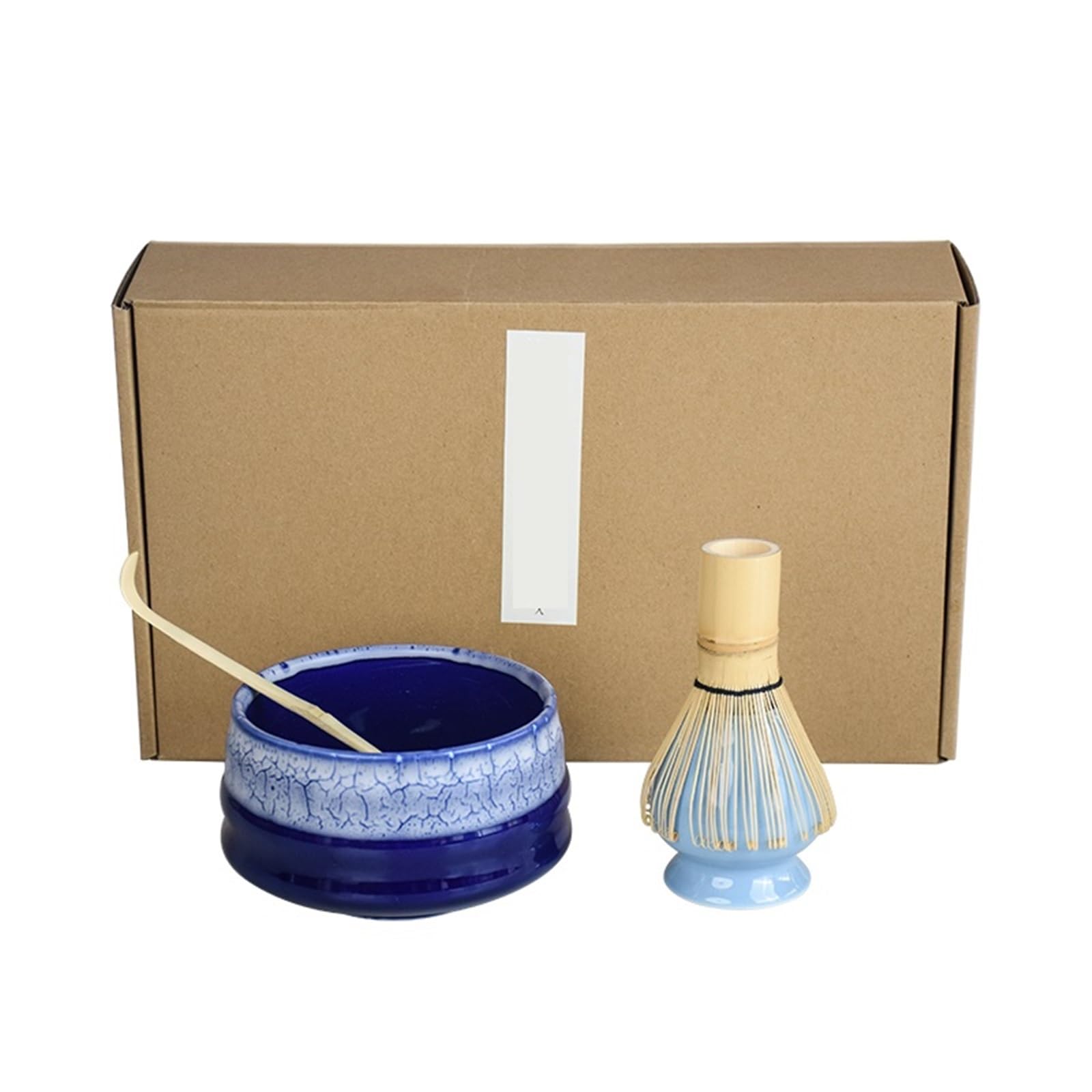 Juego De 4 Piezas Té Matcha Hecho A Mano, Fácil Limpiar, Con Soporte, Cuenco, Batidor, Cuchara, Accesorios Tradicionales For Ceremonias Te matcha kit(Tea yellow)