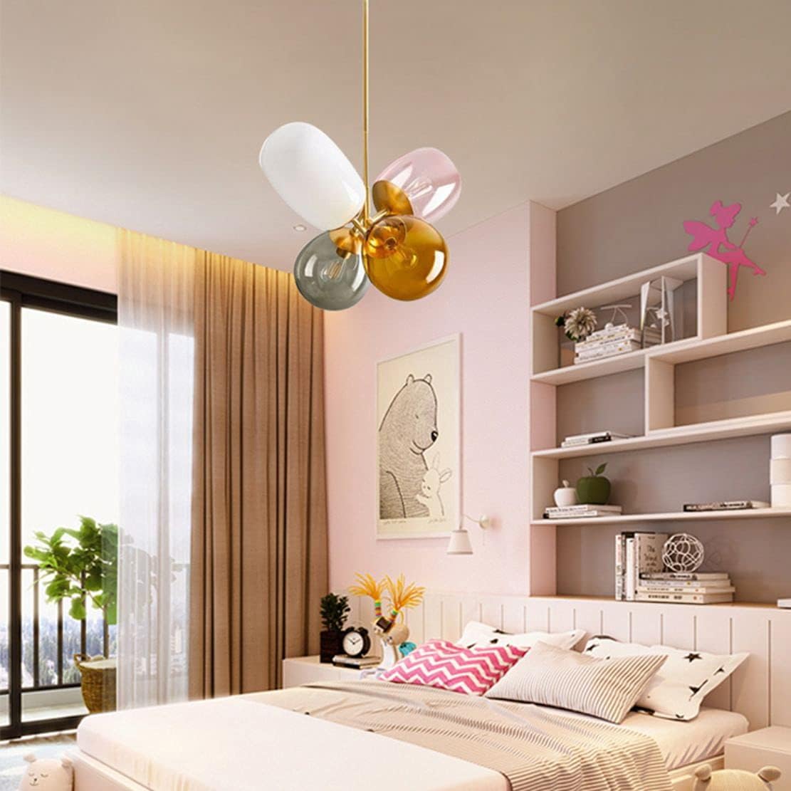 TOP оƒƒERS KCO Lighting Modern Glass Globe Colorful Pendant Light Art Glass Shade 4 Lights Ceiling Lamp Colorful Balloon Flush Mount Pendant Light Fixture for Kitchen Island Bedroom Living Room Children Room… Exсluѕіvе KCO Lighting Modern Glass Globe Colorful Pendant Light Art Glass Shade 4 Lights Ceiling Lamp Colorful Balloon Flush Mount Pendant Light Fixture for Kitchen Island Bedroom Living Room Children Room…