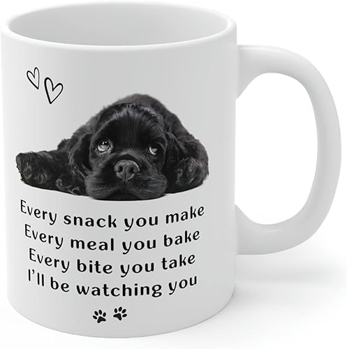 Divertidos regalos de cocker spaniel americano para mujeres y hombres, taza de café de cerámica, taza de té blanca, 11 onzas, regalo para amantes de