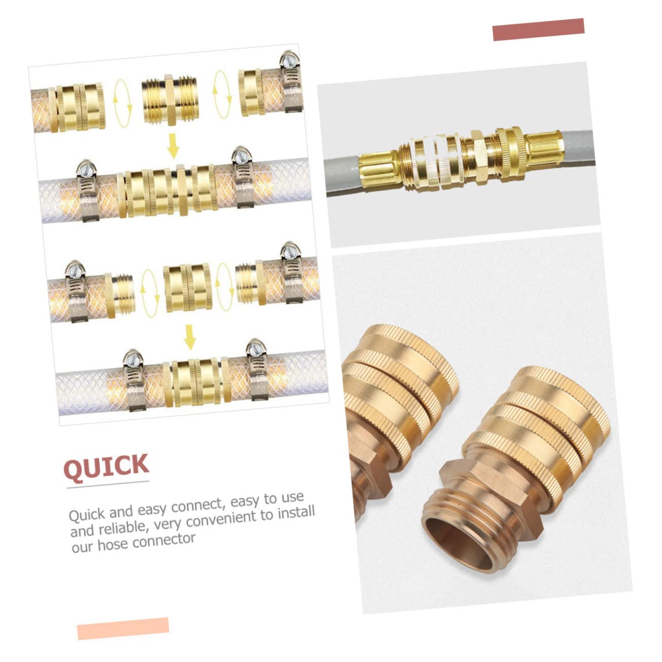 Flexible Wasserhahn-Adapter mit Außengewinde, Schlauchanschluss-Armaturen-Set, Luftleitungsanschlüsse, Schlauch-Schnellkupplungen, Luftkupplung und Stecker-Set, 6 Paar Wasserrohr-Verlängerungsverbindu