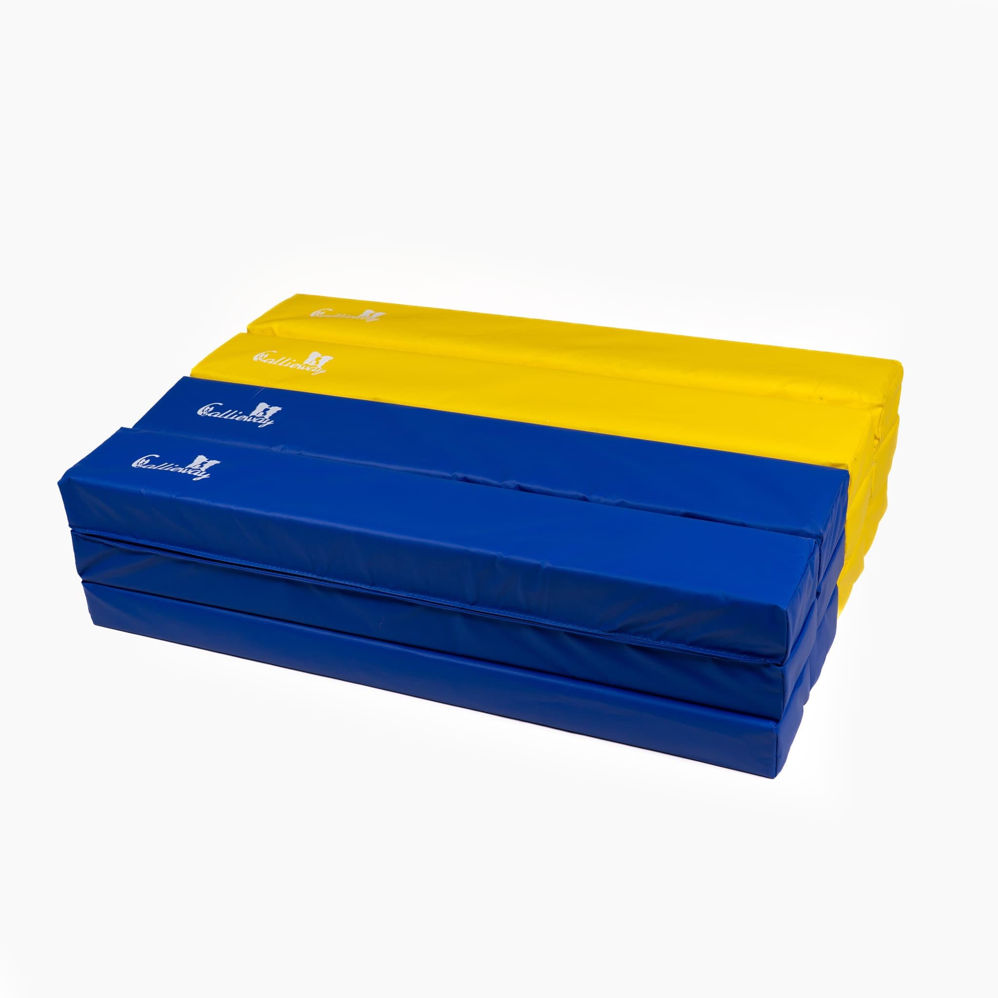 Callieway® Runway Bodenarbeitsbahnen, 4er Pack Soft-Dualbahnen für Hundetraining & Pferdetraining, 2X Gelb & 2X Blau