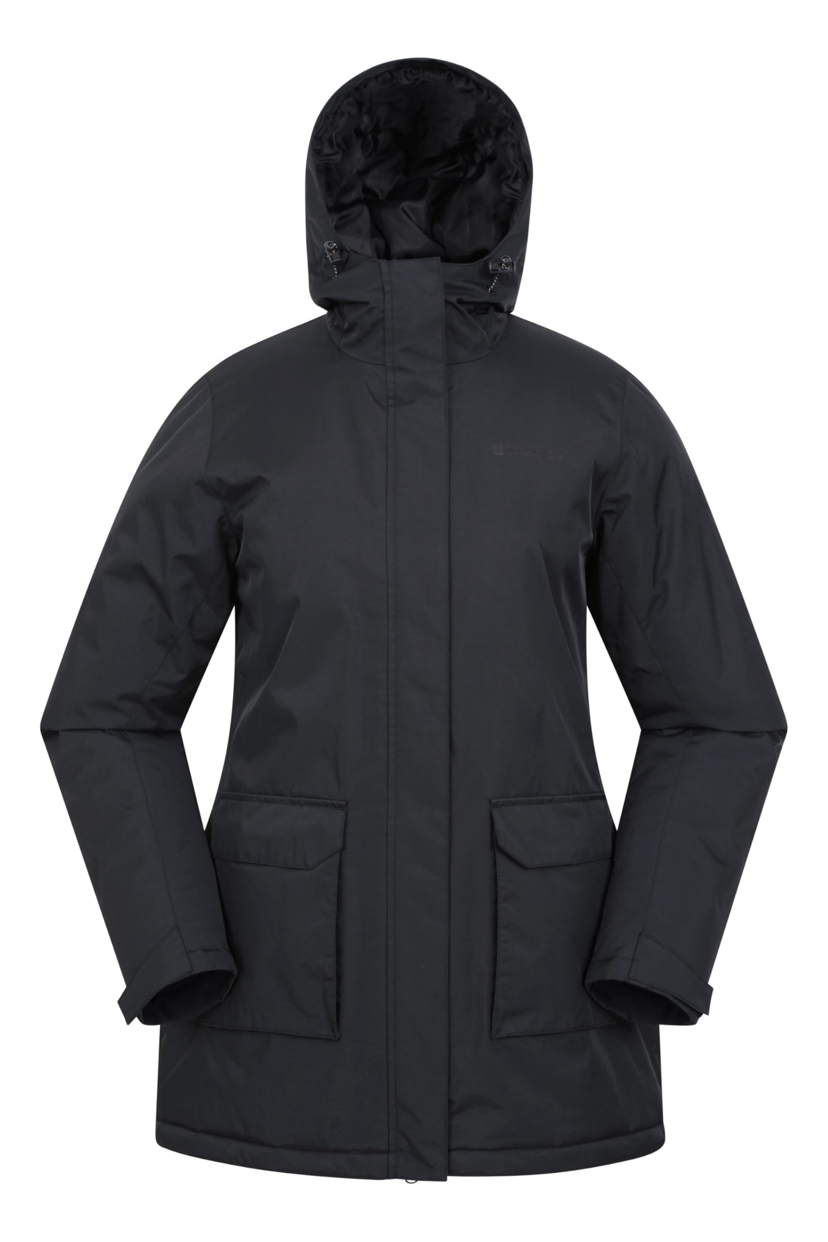 Mountain Warehouse Women's Black Ranger Water Resistant Padded Parka Jacket - Pfc Free Breathable Coat With Padded Insulation - Autumn Winter Outdoors, Travelling & Hiking Size 14