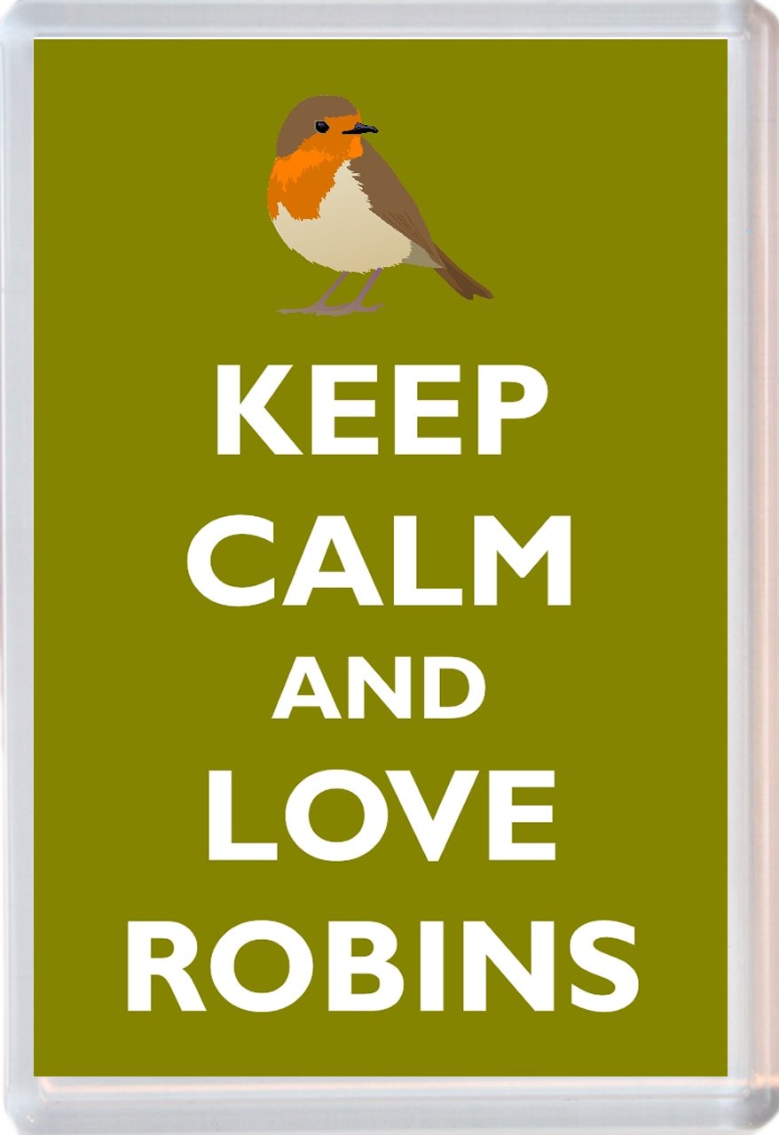 Keep Calm and Love Robins - 96 x 67mm Jumbo Fridge Magnet