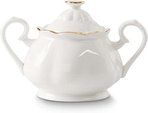 Azucarero con tapa, tarro de azúcar de cerámica con asa, dispensador de azúcar para accesorios de cafetería, tazones de azúcar para encimera de