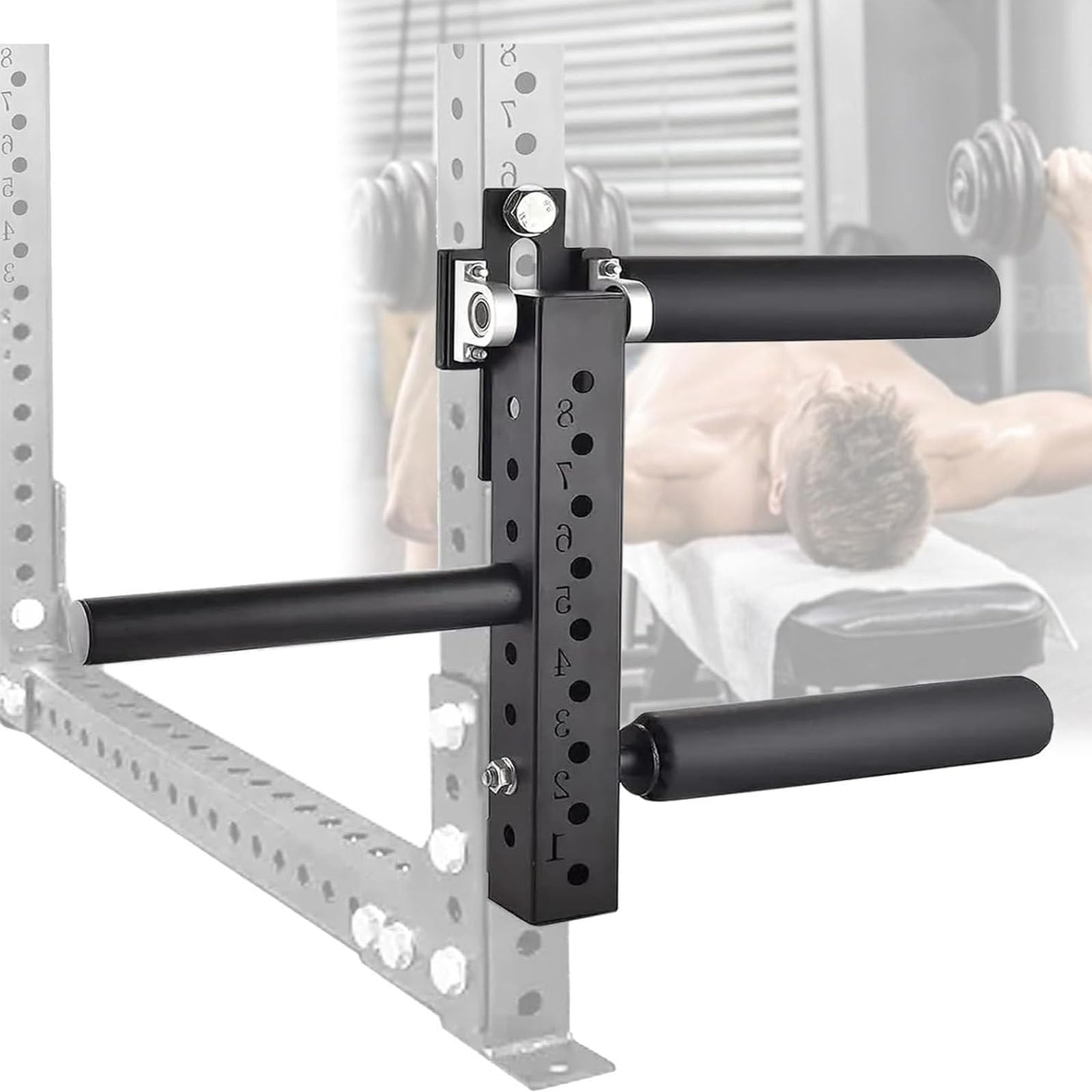 Extensión de piernas para rack de sentadillas con carga de 330 lbs y sillín ajustable en casa 8