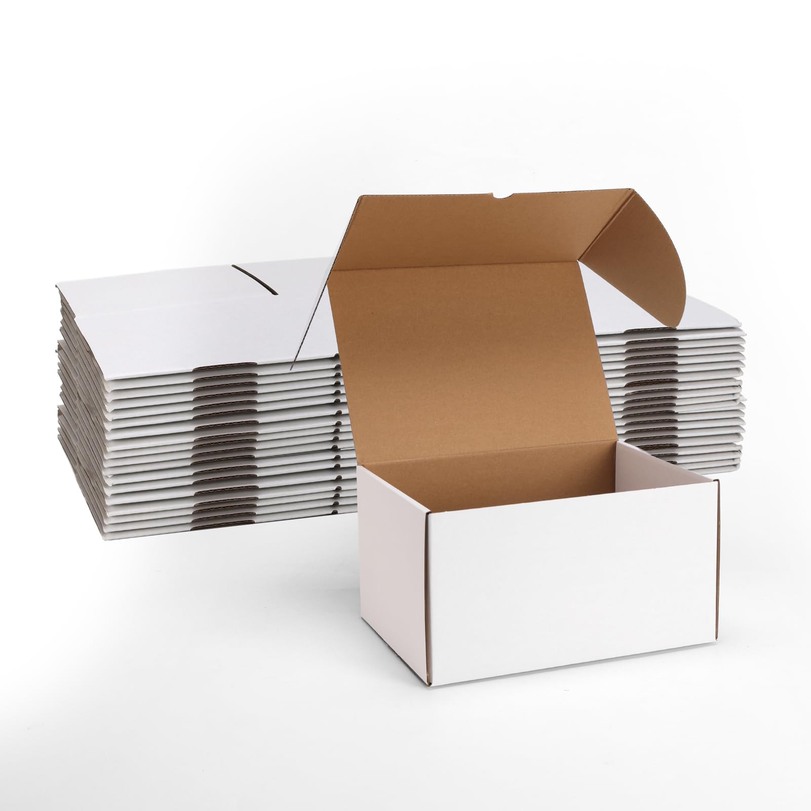 ZBEIVAN 11x8x6 White Small Shipping Boxes, 15 Packs Corrugated Cardboard Mailer Boxes for Packaging Small Business Mailing Gifts Wrap Boxes with Lids