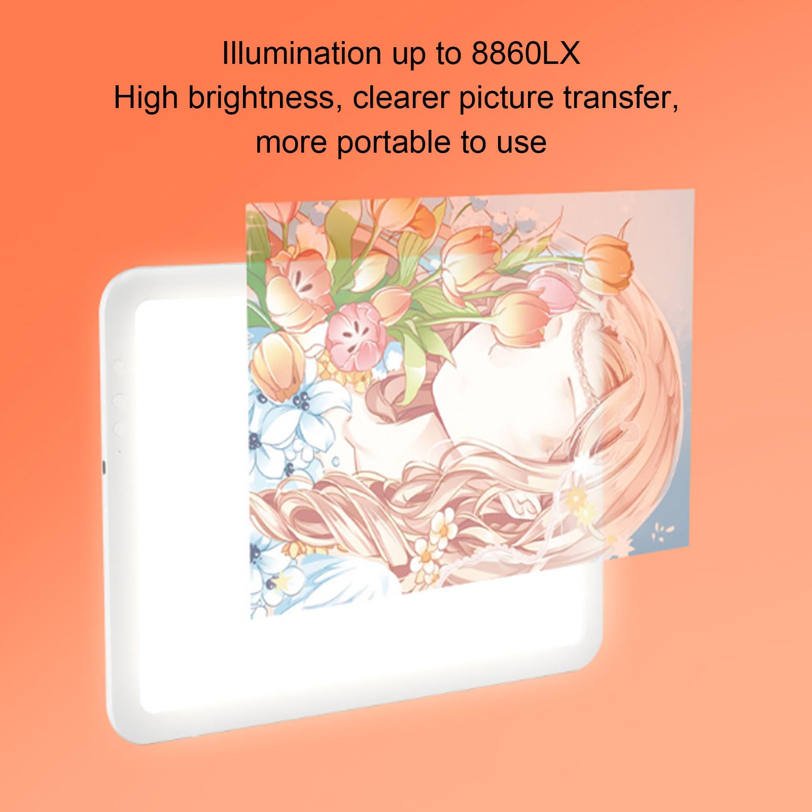 Tavolo Luminoso Portatile LED con Batteria 3500 mAh 3 Modalità Colori Pannello Luminoso per Disegno Pittura GREEN