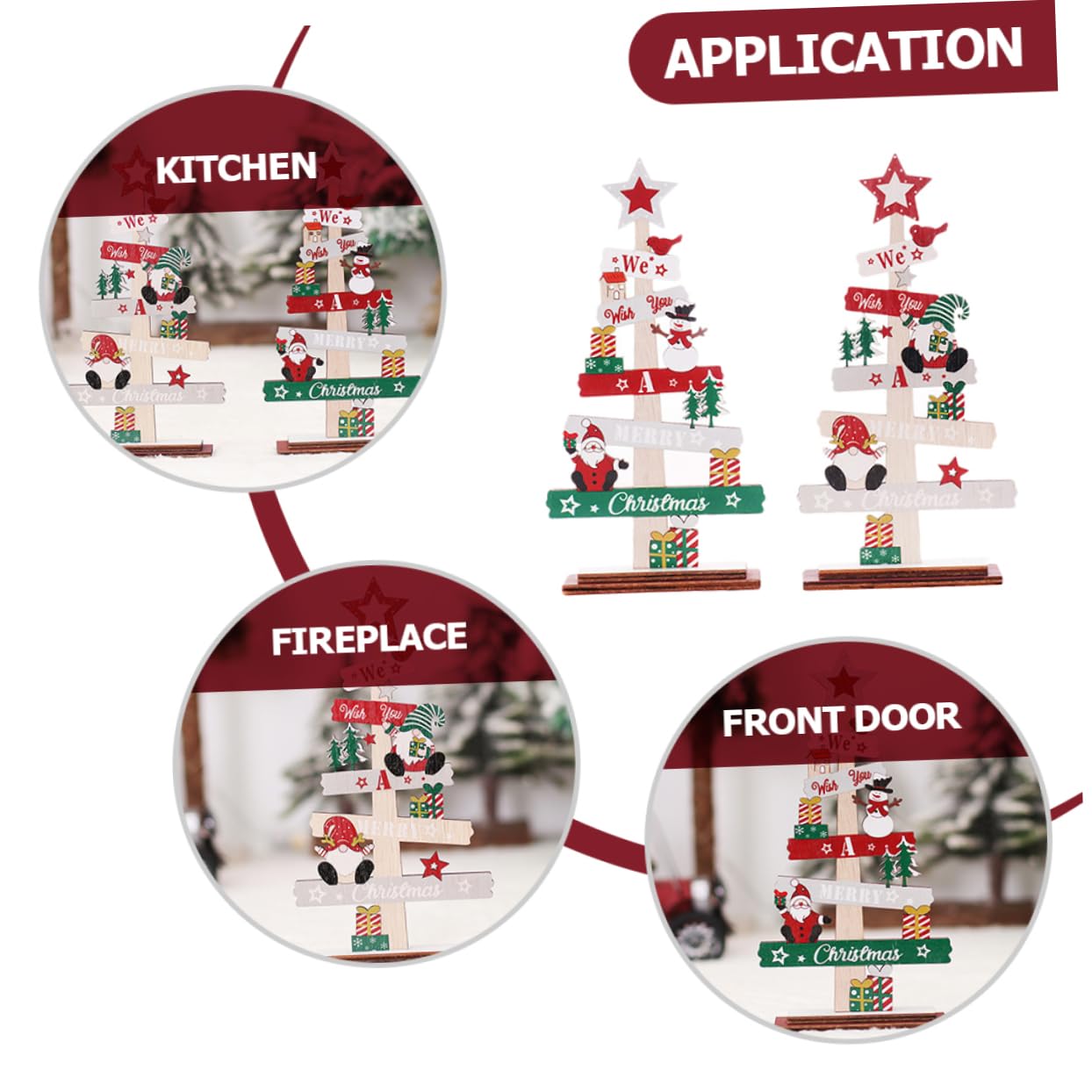 TOPBATHY 10 Piezas Adornos para arboles de Navidad Letrero de Mesa de árbol de Navidad Decoración de Chimenea Decoración de Mesa de Aniversario Ornamento Suministros de Navidad