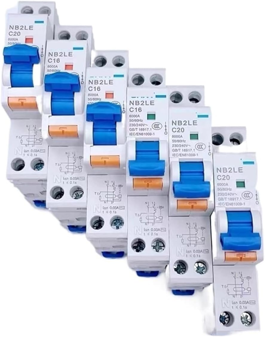 ALKOY Circuit breakerNB2LE 1P+N Leakage Protection Switch Circuit Breaker 1Pcs (Size : 6A) (Size : 32A)