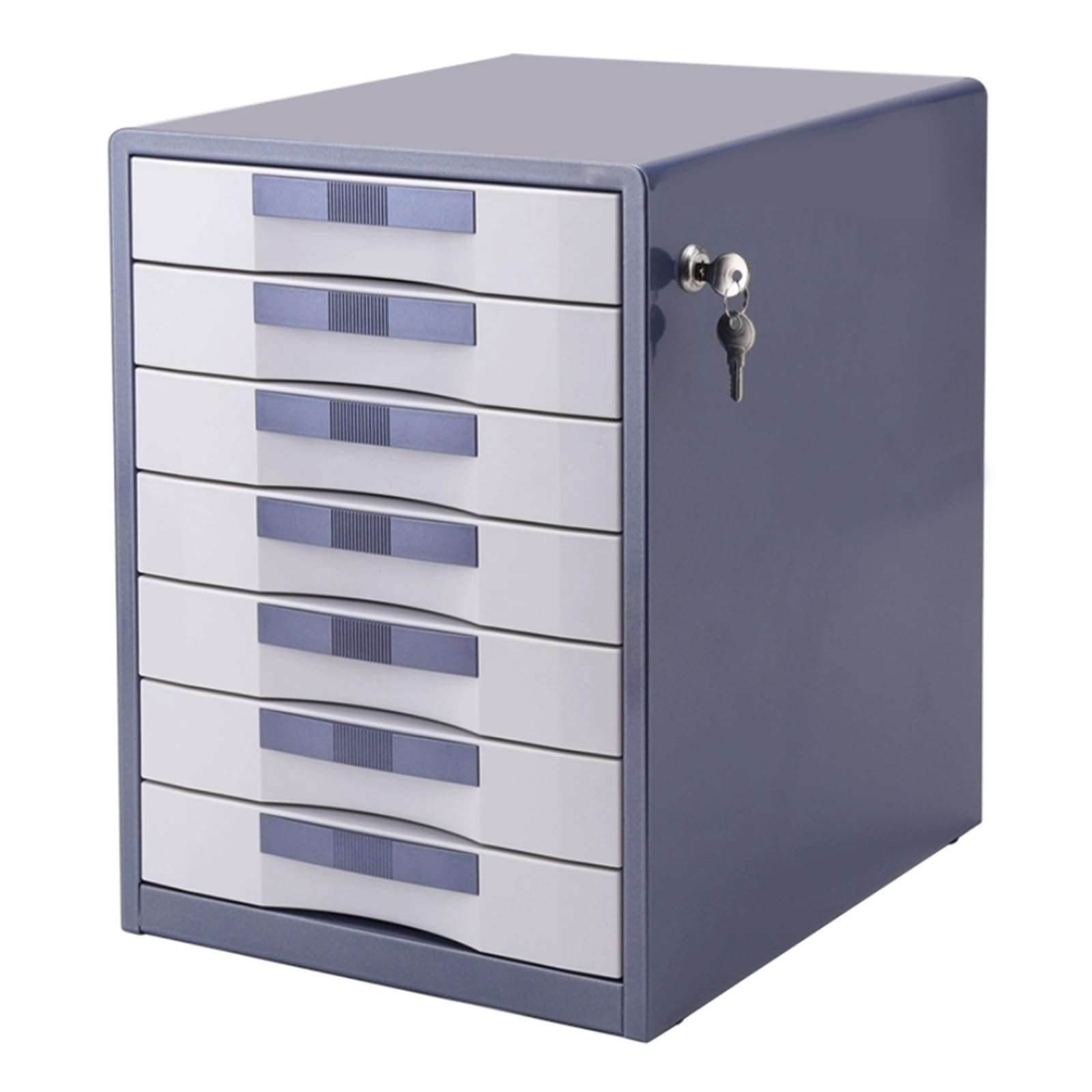ASerZenith Lockable 7-Tier Metal File Cabinet – Secure Desktop Nizer For Small Documents Papers Folders & Office Supplies – Ideal For Home School And Office Use,A-7-Layers