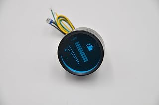 Elarco Universal Car SUV Motorcycle Fuel Level Meter Gauge, 2" 52mm, 12V LED Light Display, Blue